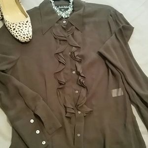 Nicole Miller sheer blouse